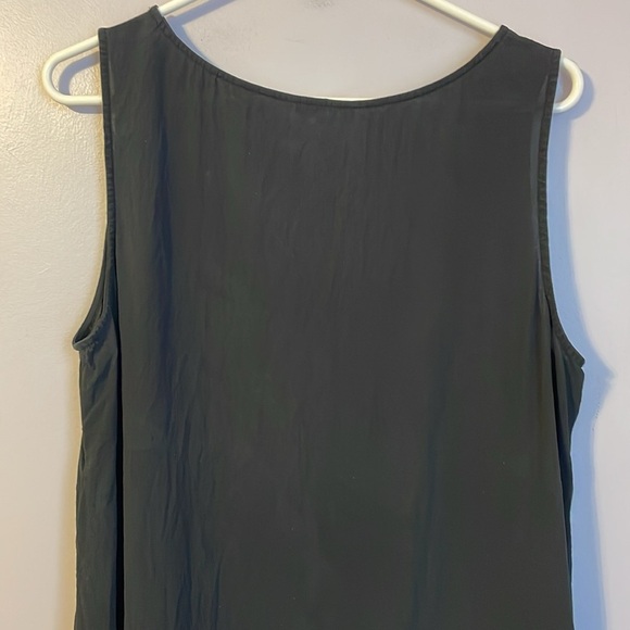 Eileen Fisher Silk Black Mini Shift Dress or Tunic size L - Picture 11 of 16